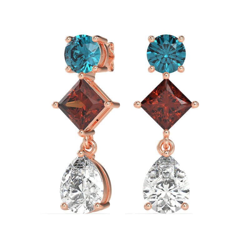 Multi-Shape Dangle Earrings