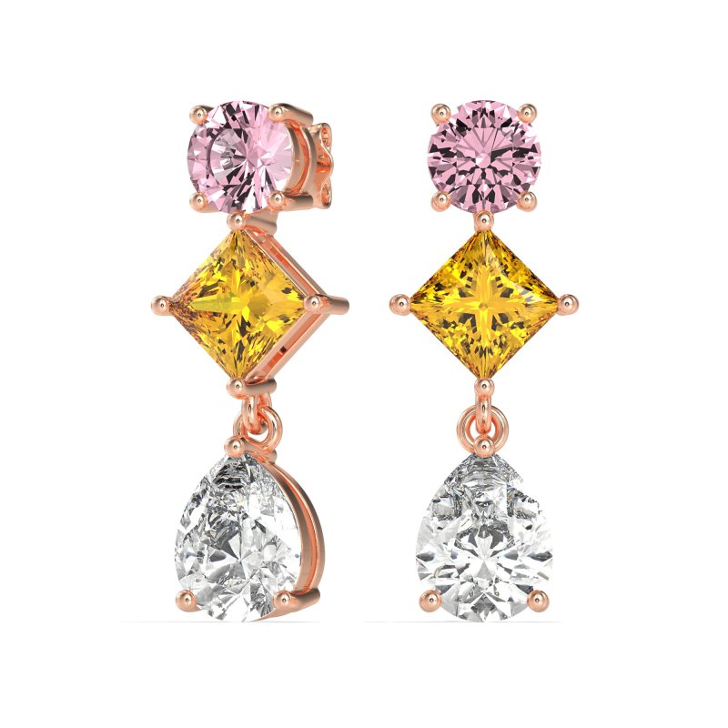 Multi-Shape Dangle Earrings