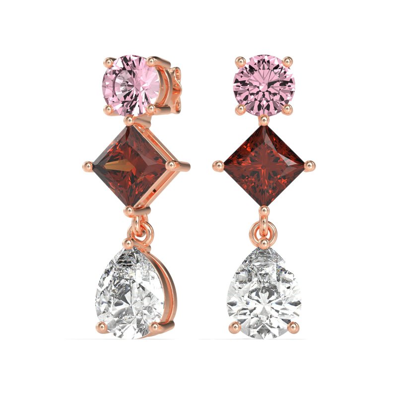 Multi-Shape Dangle Earrings