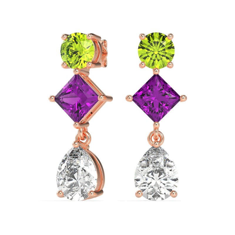 Multi-Shape Dangle Earrings