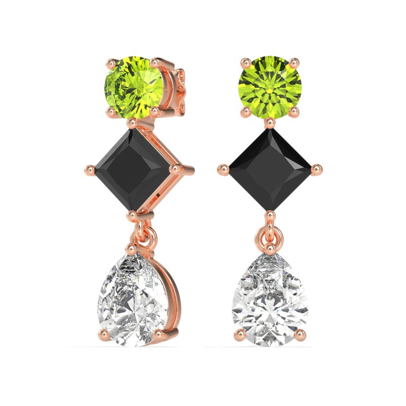 Multi-Shape Dangle Earrings