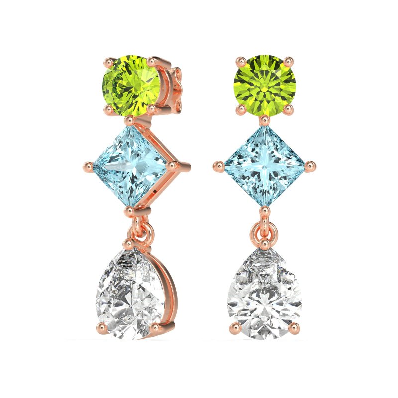 Multi-Shape Dangle Earrings