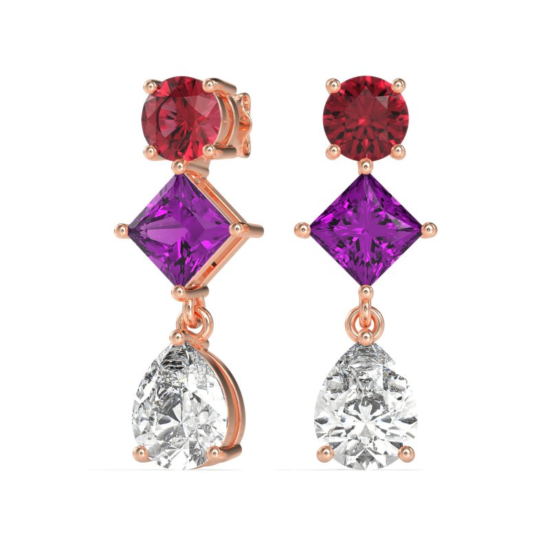 Multi-Shape Dangle Earrings