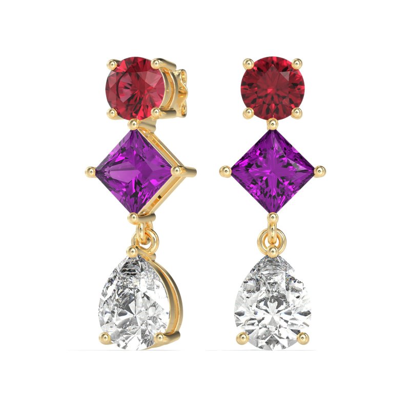 Multi-Shape Dangle Earrings