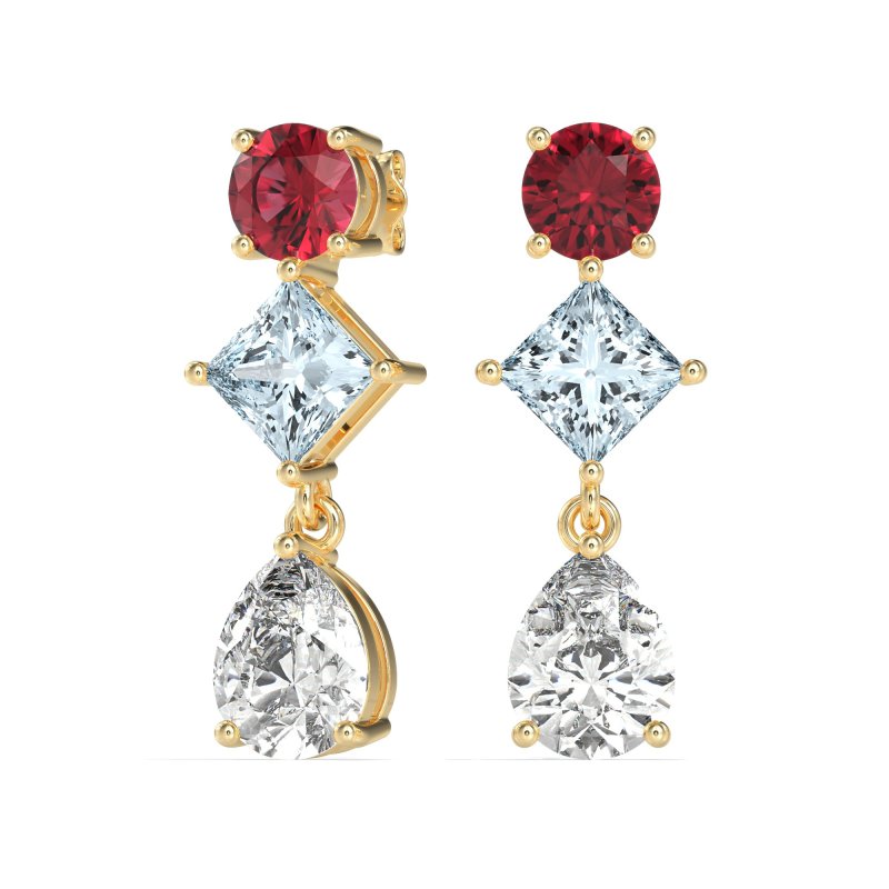 Multi-Shape Dangle Earrings