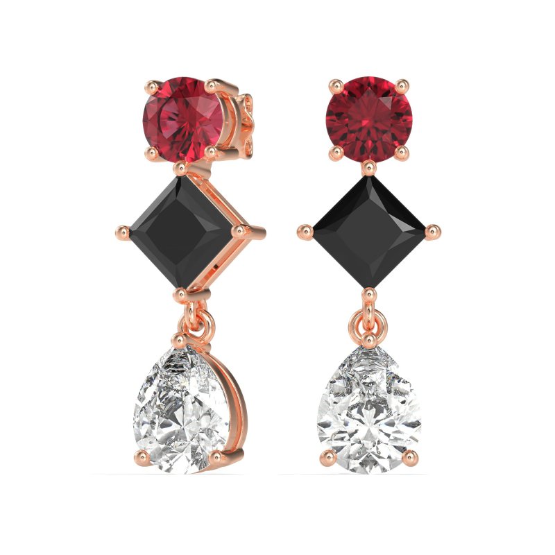 Multi-Shape Dangle Earrings