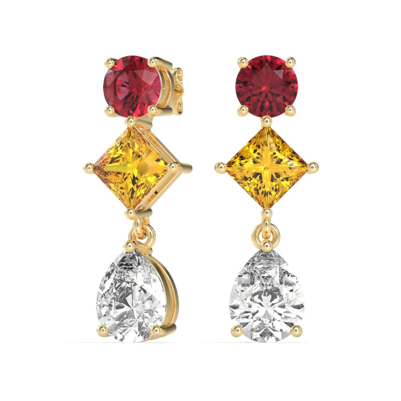 Multi-Shape Dangle Earrings