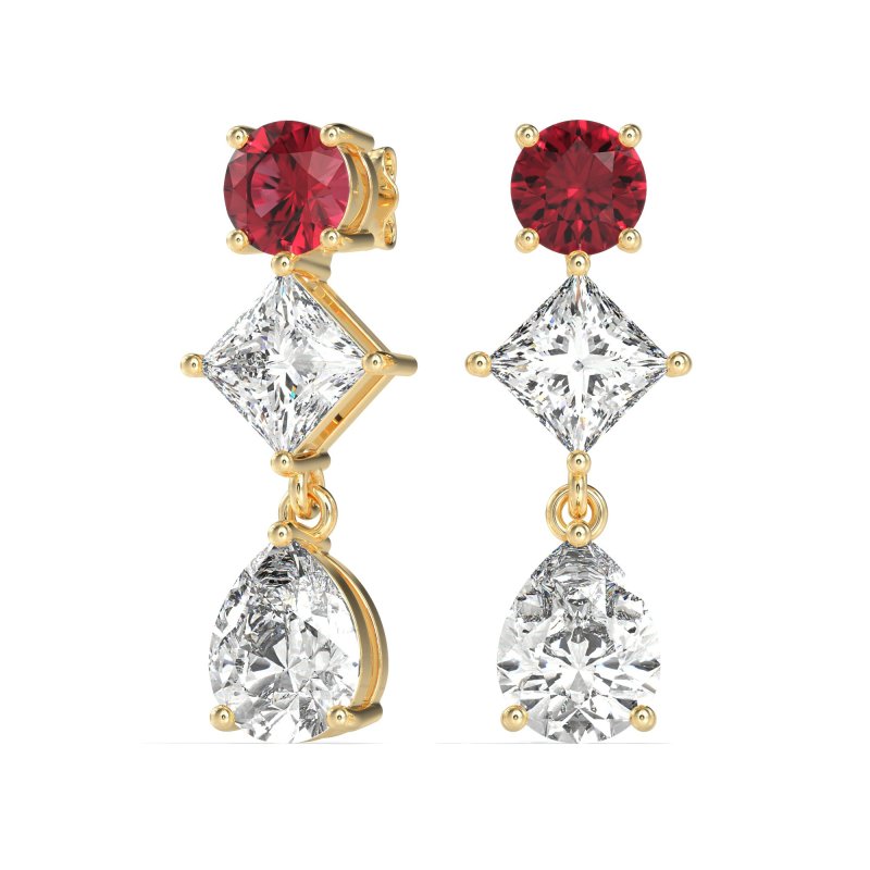 Multi-Shape Dangle Earrings