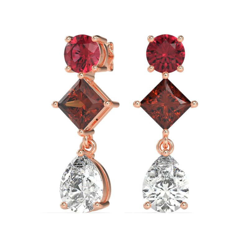 Multi-Shape Dangle Earrings