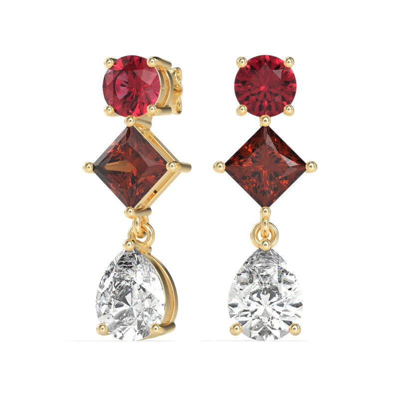 Multi-Shape Dangle Earrings