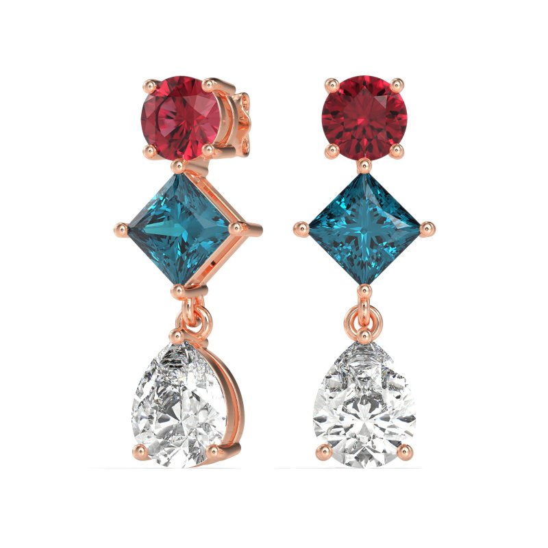 Multi-Shape Dangle Earrings