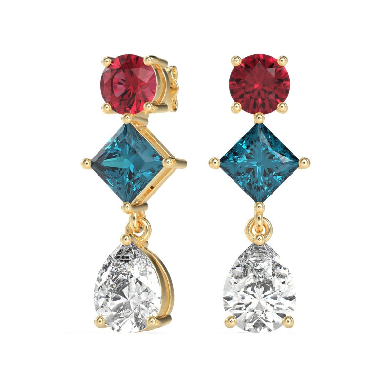 Multi-Shape Dangle Earrings