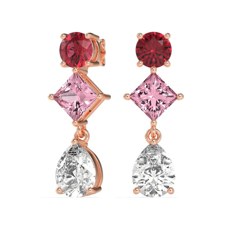 Multi-Shape Dangle Earrings