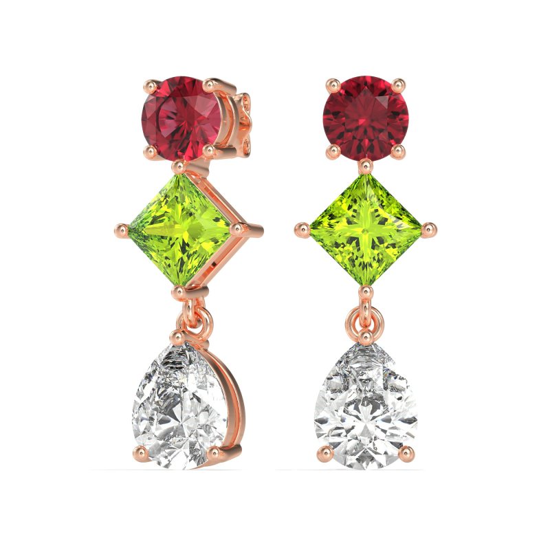 Multi-Shape Dangle Earrings