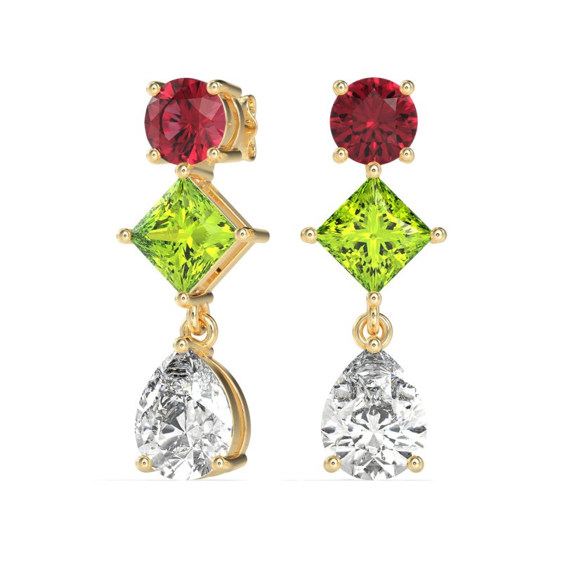 Multi-Shape Dangle Earrings