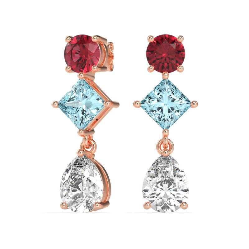 Multi-Shape Dangle Earrings