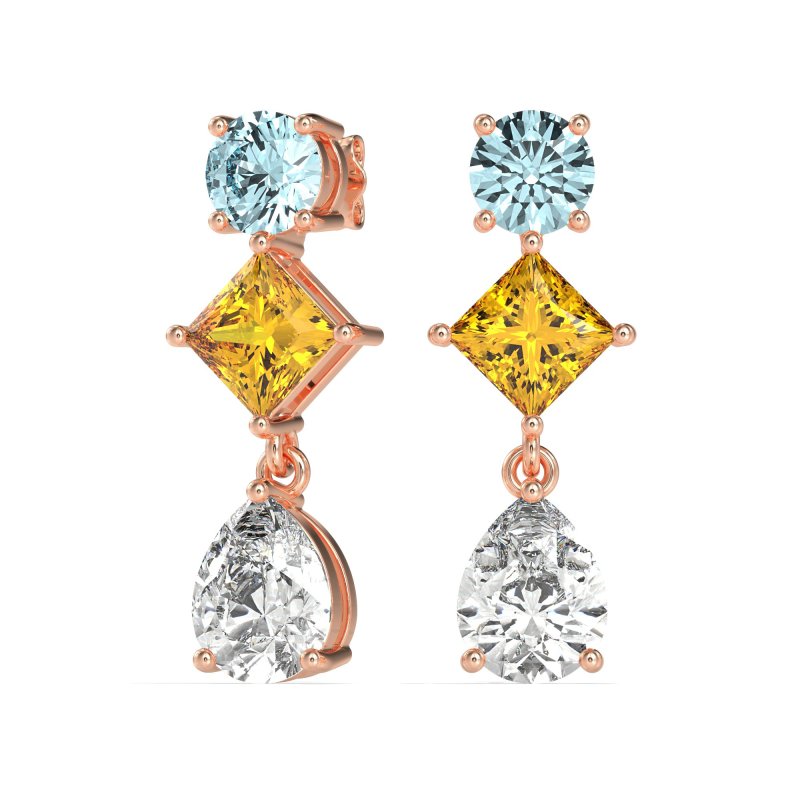 Multi-Shape Dangle Earrings