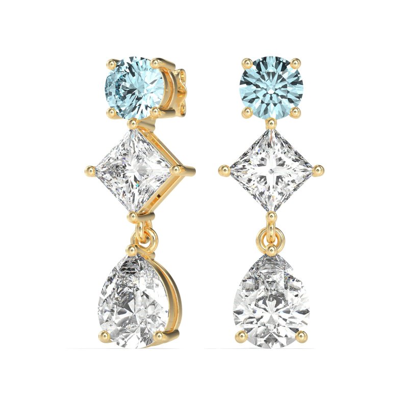Multi-Shape Dangle Earrings