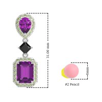 Multi Shape Halo Antique Dangle Earrings