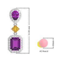 Multi Shape Halo Antique Dangle Earrings