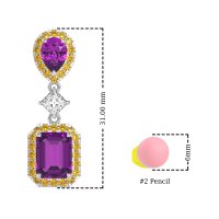 Multi Shape Halo Antique Dangle Earrings