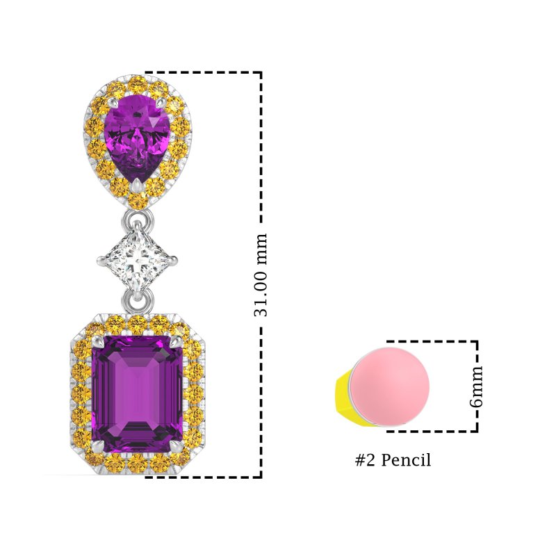 Multi Shape Halo Antique Dangle Earrings