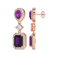 Multi Shape Halo Antique Dangle Earrings