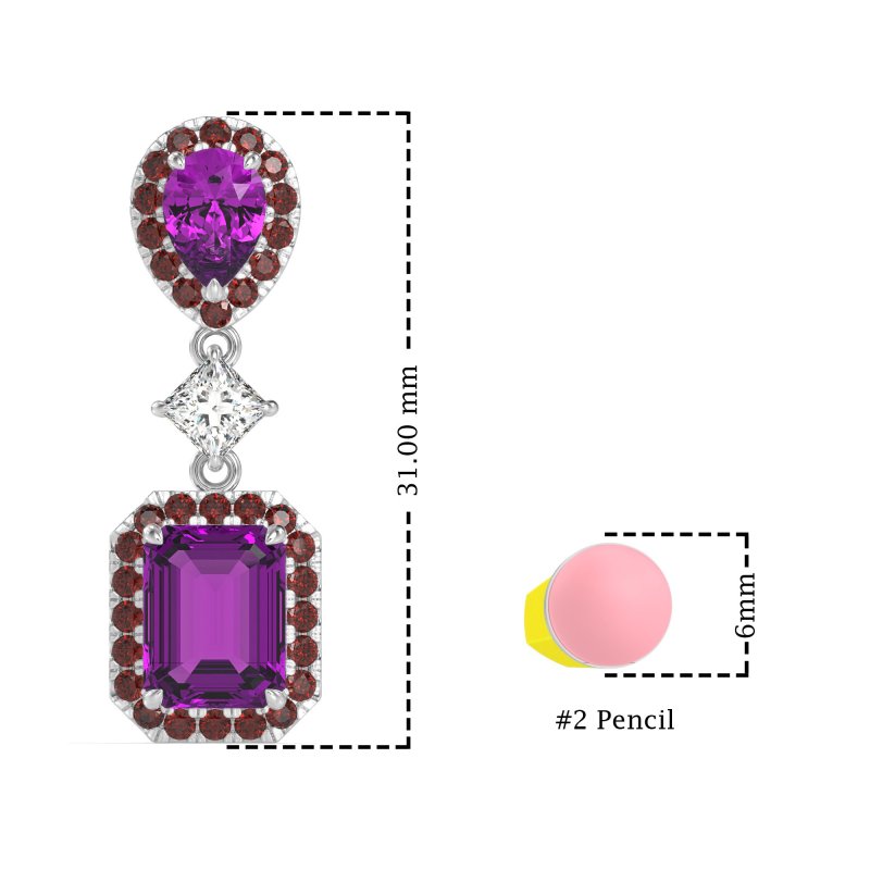 Multi Shape Halo Antique Dangle Earrings