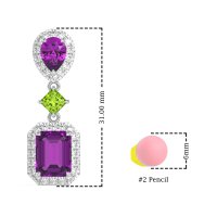 Multi Shape Halo Antique Dangle Earrings