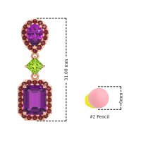 Multi Shape Halo Antique Dangle Earrings