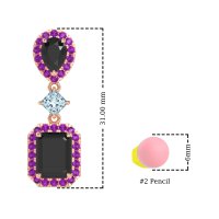 Multi Shape Halo Antique Dangle Earrings