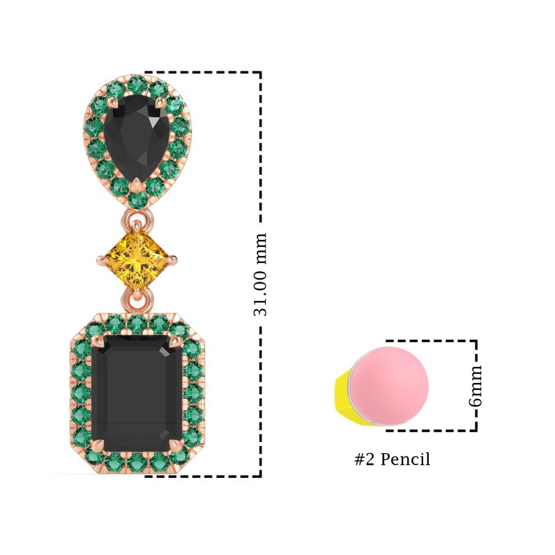 Multi Shape Halo Antique Dangle Earrings