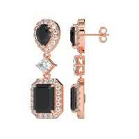 Multi Shape Halo Antique Dangle Earrings