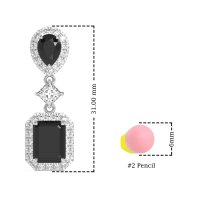 Multi Shape Halo Antique Dangle Earrings