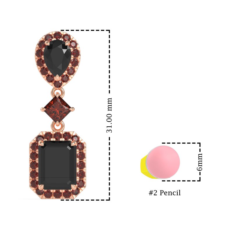 Multi Shape Halo Antique Dangle Earrings