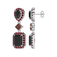 Multi Shape Halo Antique Dangle Earrings