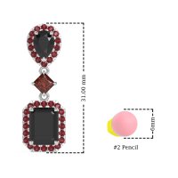 Multi Shape Halo Antique Dangle Earrings