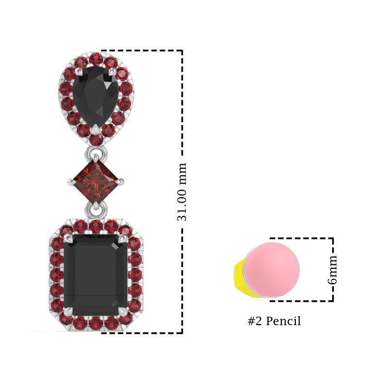 Multi Shape Halo Antique Dangle Earrings