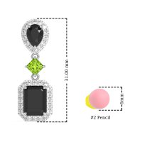 Multi Shape Halo Antique Dangle Earrings