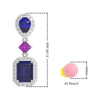 Multi Shape Halo Antique Dangle Earrings
