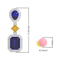 Multi Shape Halo Antique Dangle Earrings