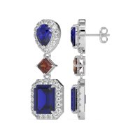 Multi Shape Halo Antique Dangle Earrings