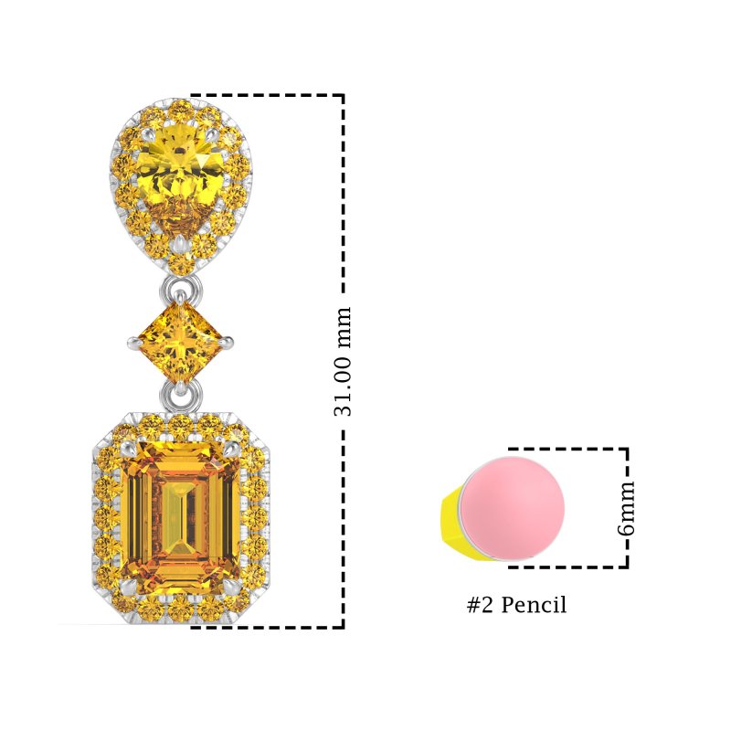 Multi Shape Halo Antique Dangle Earrings