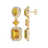 Multi Shape Halo Antique Dangle Earrings