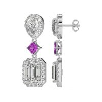 Multi Shape Halo Antique Dangle Earrings