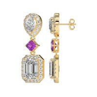Multi Shape Halo Antique Dangle Earrings