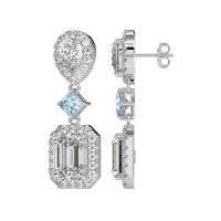 Multi Shape Halo Antique Dangle Earrings