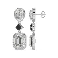 Multi Shape Halo Antique Dangle Earrings