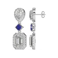 Multi Shape Halo Antique Dangle Earrings