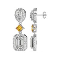 Multi Shape Halo Antique Dangle Earrings